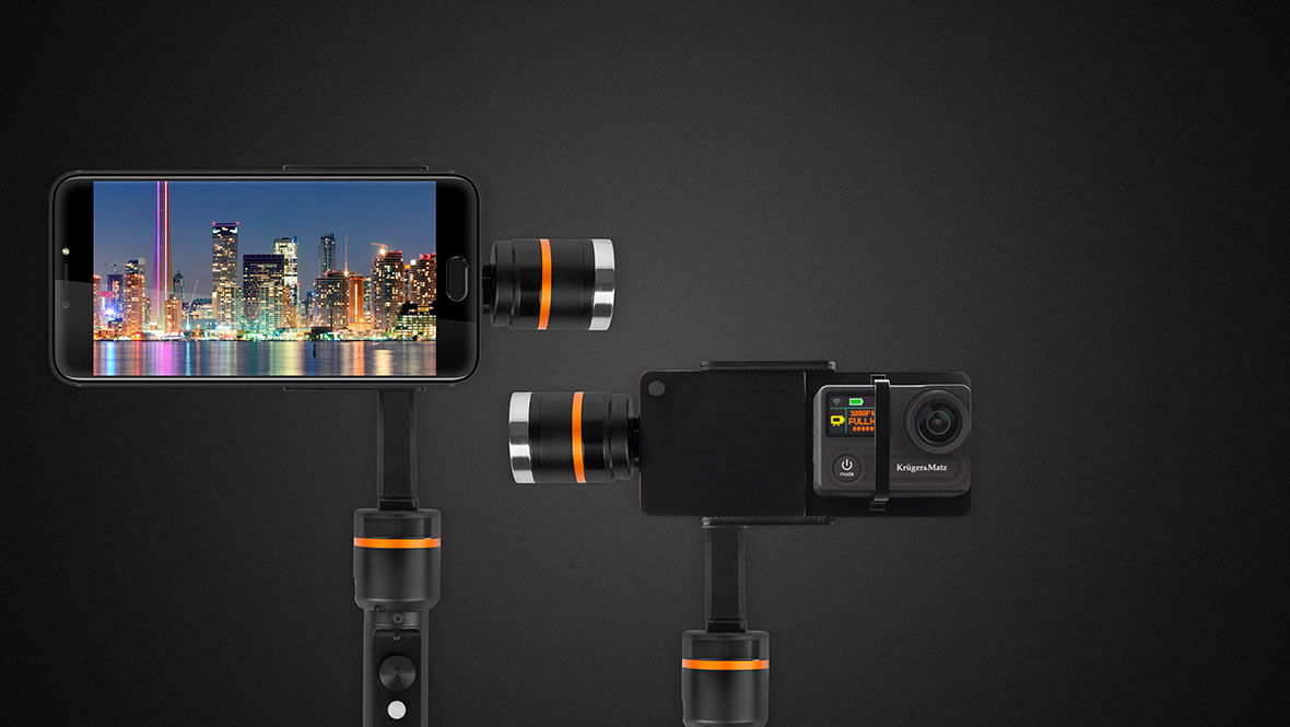 Constructia gimbalului Horizon de la Kruger&Matz face posibila utilizarea lui atunci cand filmezi cu o camera video sport , dar si cand faci poze cu smartphone-ul tau. Daca vrei sa surprinzi momente importante intr-un mod unic, atunci gimbalul este facut special pentru tine!