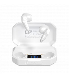 Casti in-ear wireless M6 albe