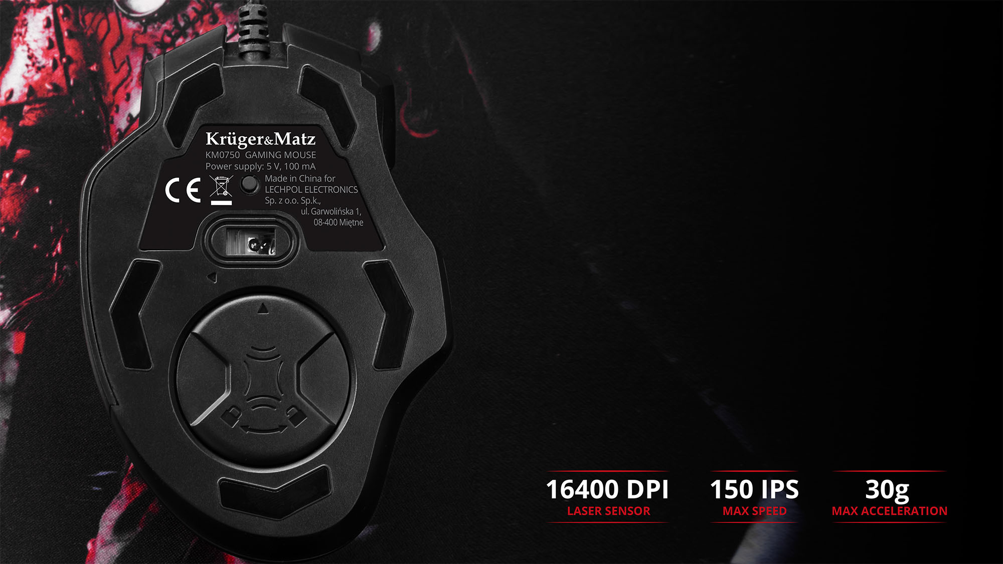  GM-50 este un mouse cu laser performant ce iti permite sa ai control complet asupra jocului. Datorita senzorului optic de inalta rezolutie - 16400 DPI, ai sansa sa iti domini oponentul prin viteza si precizie! 
